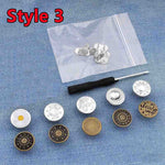 10Pcs Snap-On Seamless Metal Button Set