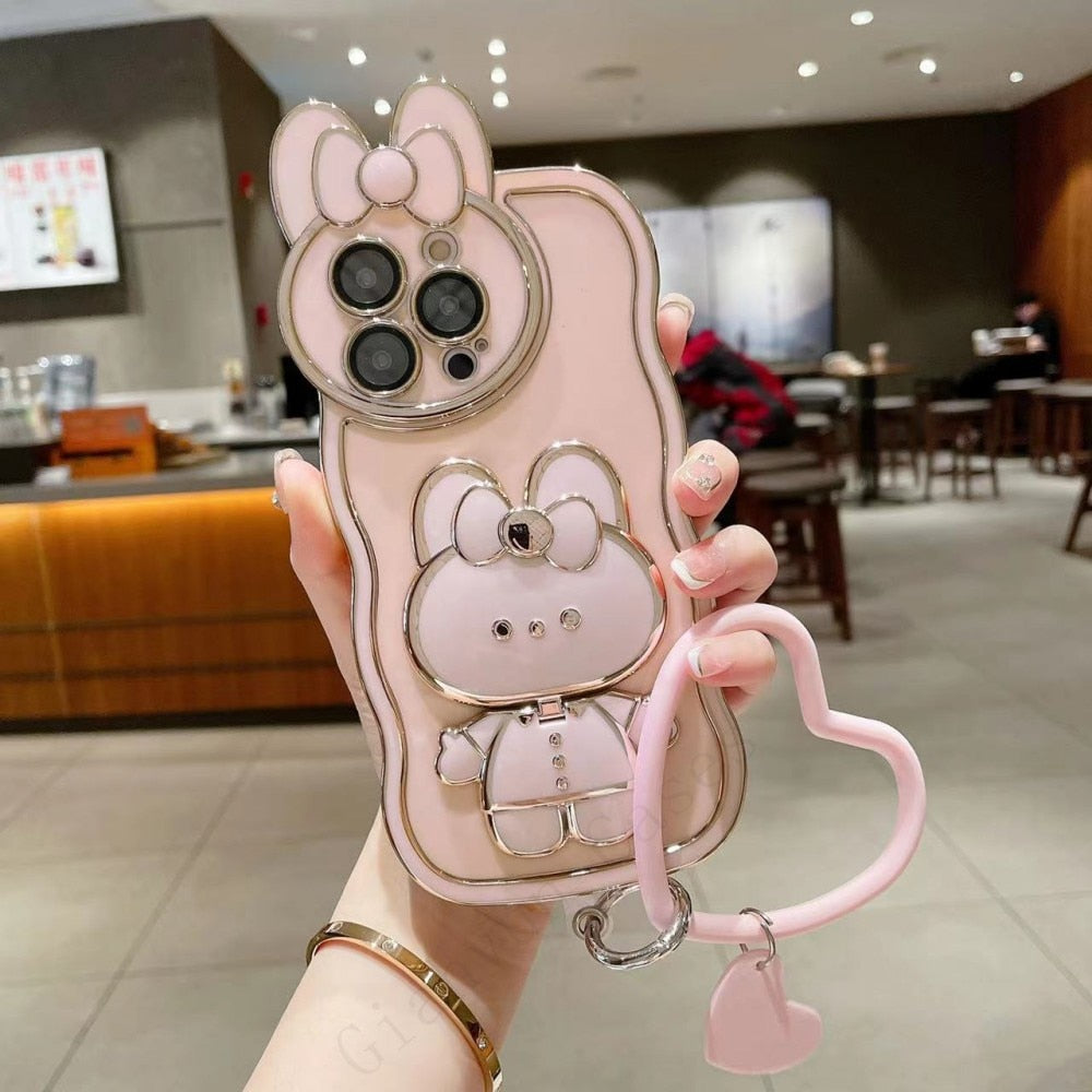 3D BunnyKorean Style Mirror iPhone Case