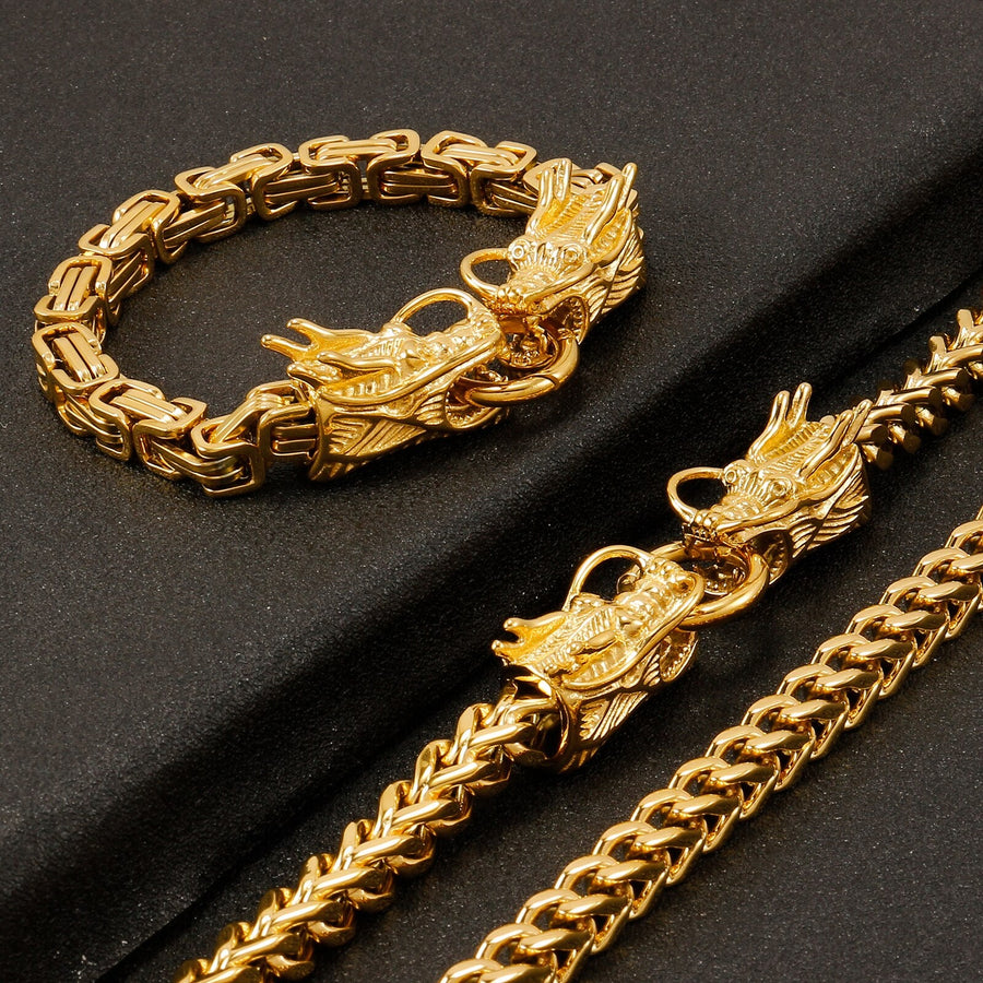 Gothic Stainless Steel Dragon Bracelet - Image 2