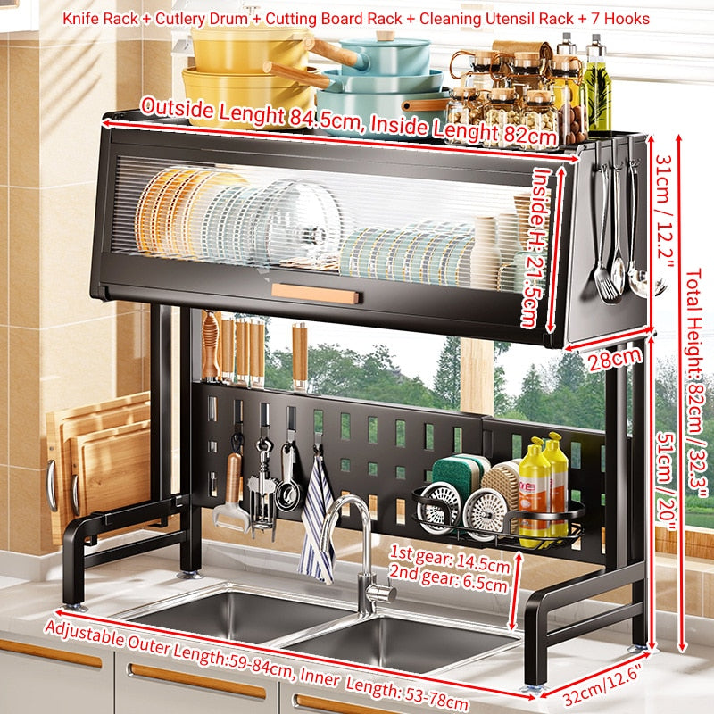 Stainless Surf Elegant Adjustable Dish Drying Rack - Image 3