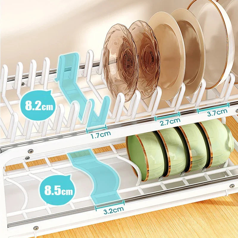 Kitchen Cabinet Sliding Storage Dish Rack - Image 4