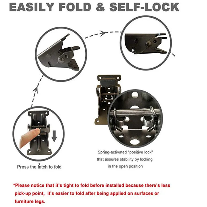 2Pcs Foldable Self-Locking Hinges - Image 7