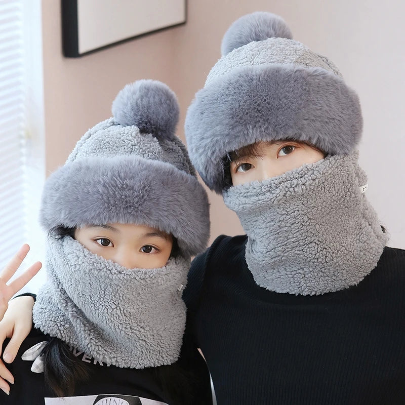 Warm Winter Fluffy Thick Hat Scarf - Image 2