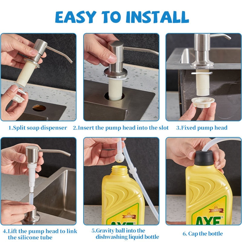 Kitchen Sink Built-in Liquid Soap Dispenser Kit - Image 4