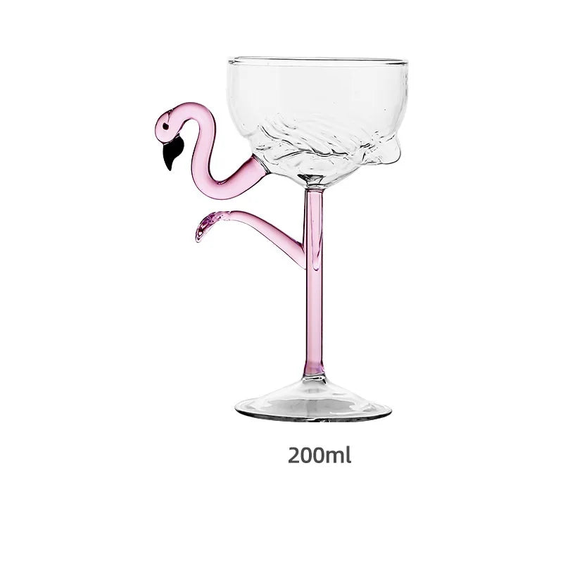 Pink Flamingo Cocktail Clear Party Glasses