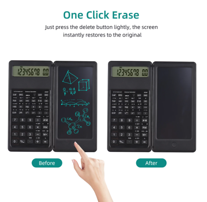 Foldable Digital Drawing Pad Calculator with Stylus