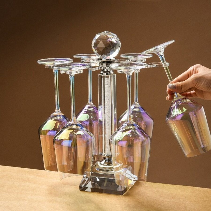 Rotatable Crystal Wine Glass Holder - Image 0