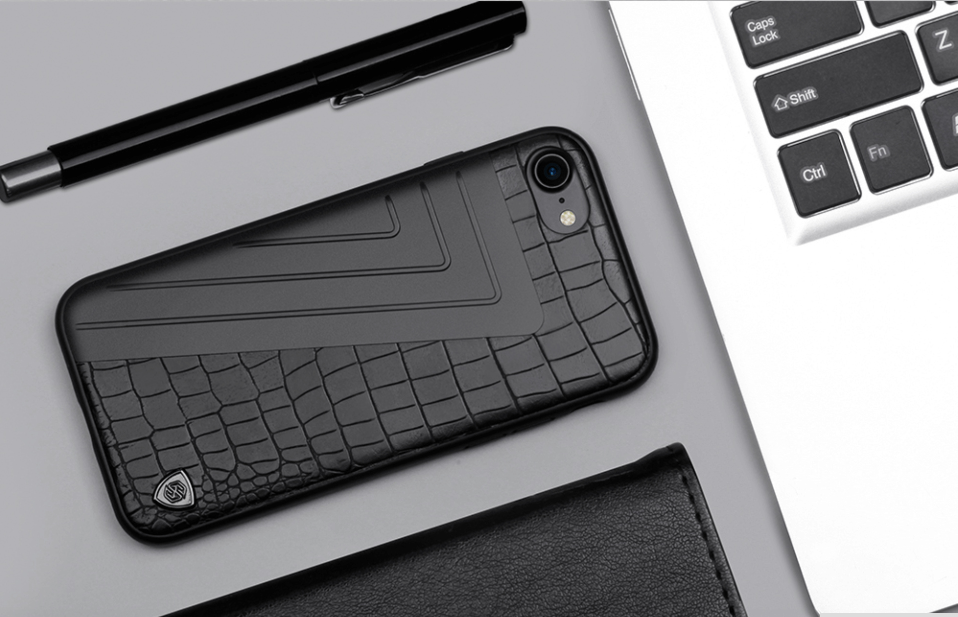 Leather+Aluminum+Soft Hybrid Back Cover Iphone Cases - Image 1