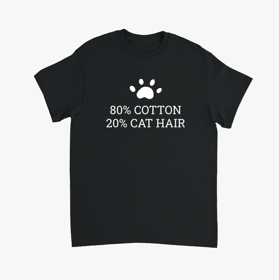 80% Cotton 20% Cat Hair Creative T-Shirt - Image 13