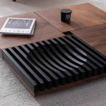 Sculpted Wave Centerpiece Wooden Coffee Table