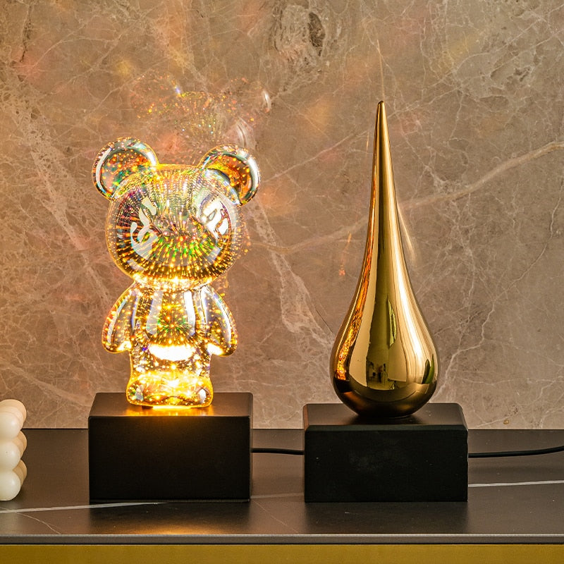 LED Bear Fireworks Night Lamp - Image 2