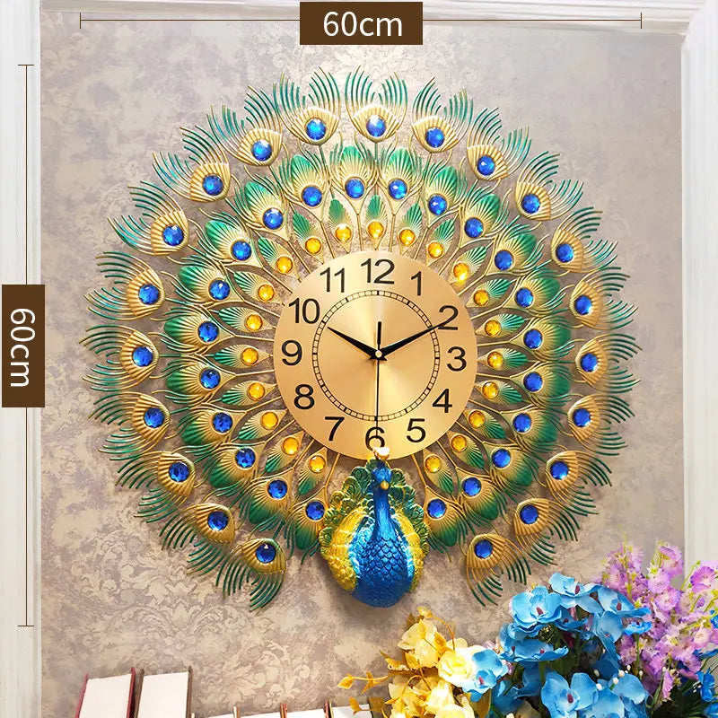 Majestic Peacock Creative Wall Clock - Image 3