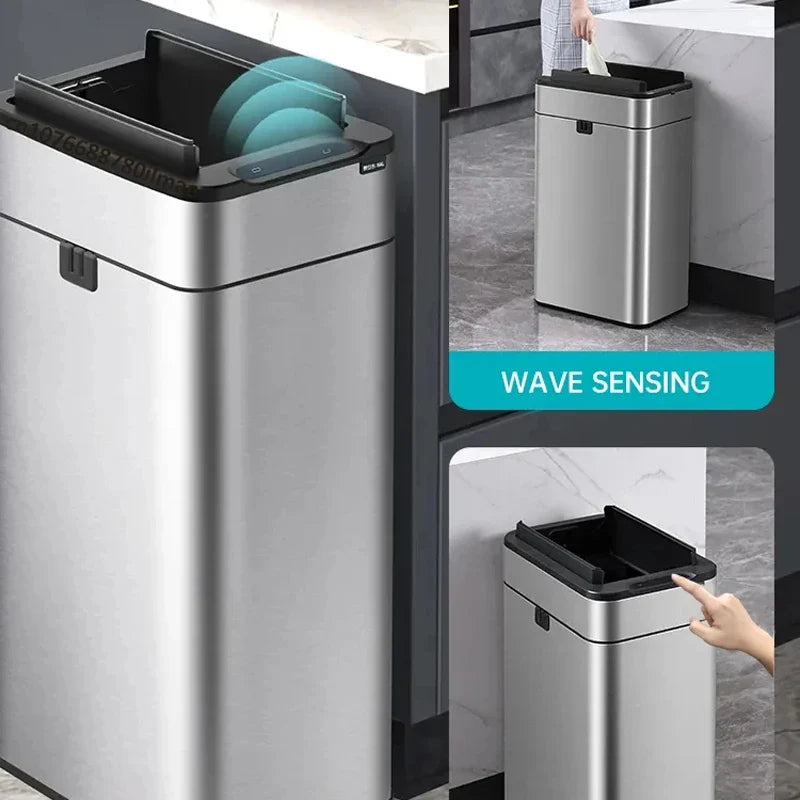 Smart Stainless Steel Automatic Sensor Trash Bin - Image 1