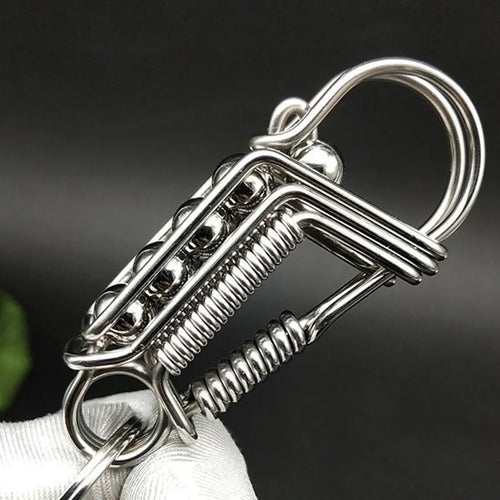 Iron Weave Stainless Matte-Finish Keychain - Image 0