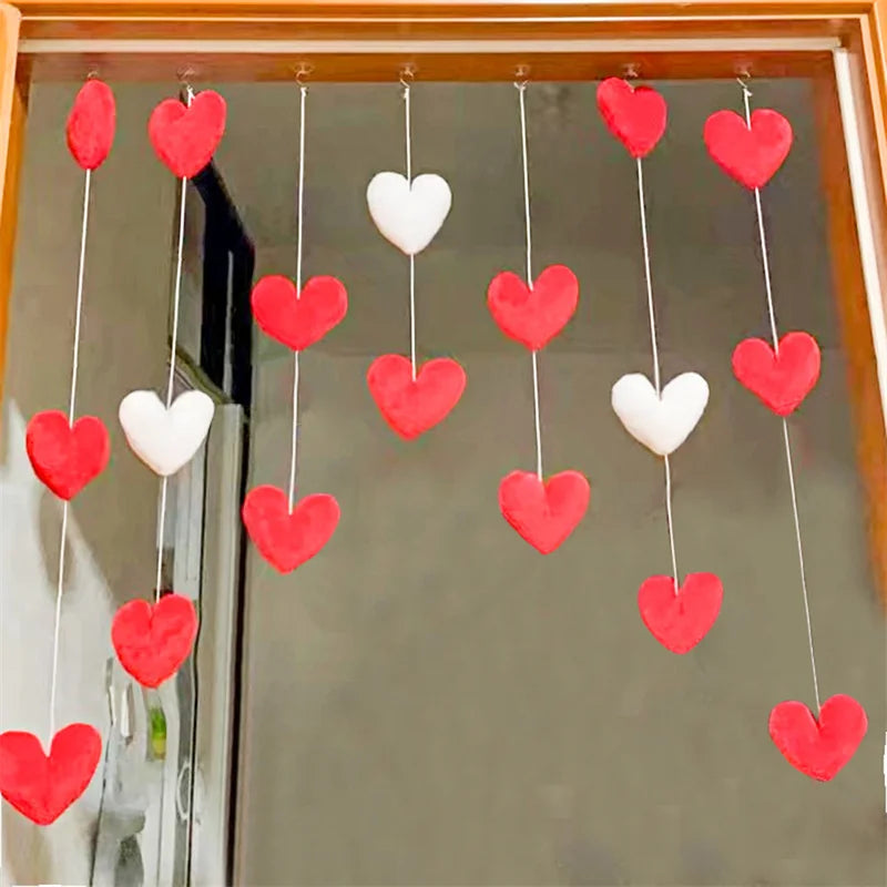 Cute Hanging Pink Heart Doorway Decor