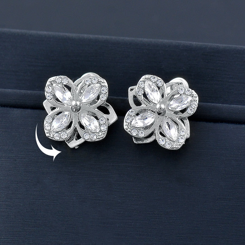 Elegant Rotatable Windmill Flower Earrings