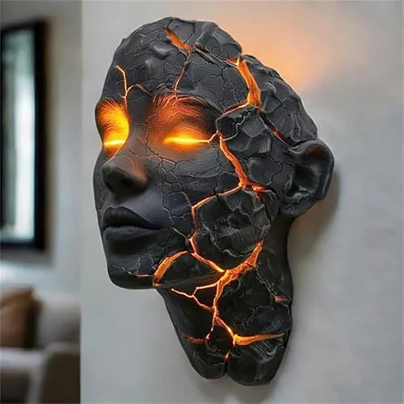 Volcanic Face Lava Crack Wall Art Lamp - Image 5