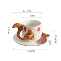 Forest Squirrel Artisan Tea Cup - Image 6