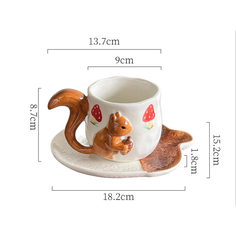 Forest Squirrel Artisan Tea Cup - Image 6