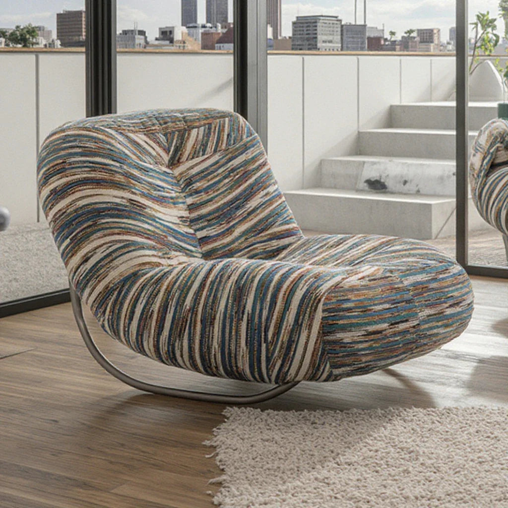 Italian Lounge Modern Curved Rocking Chair - Image 5