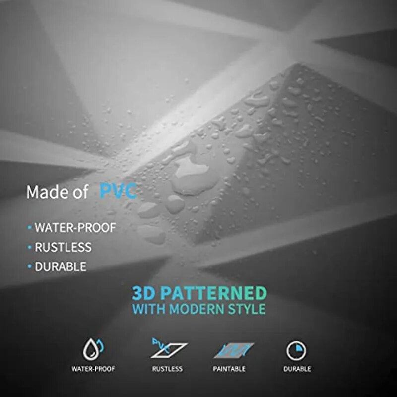 3D Diamond Design Decorative Matt Wall Panel Stickers - Image 2