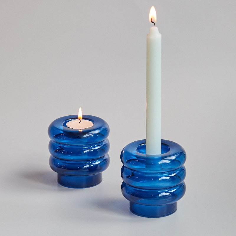 Dual Glass Spiral Candle Holder - Image 3