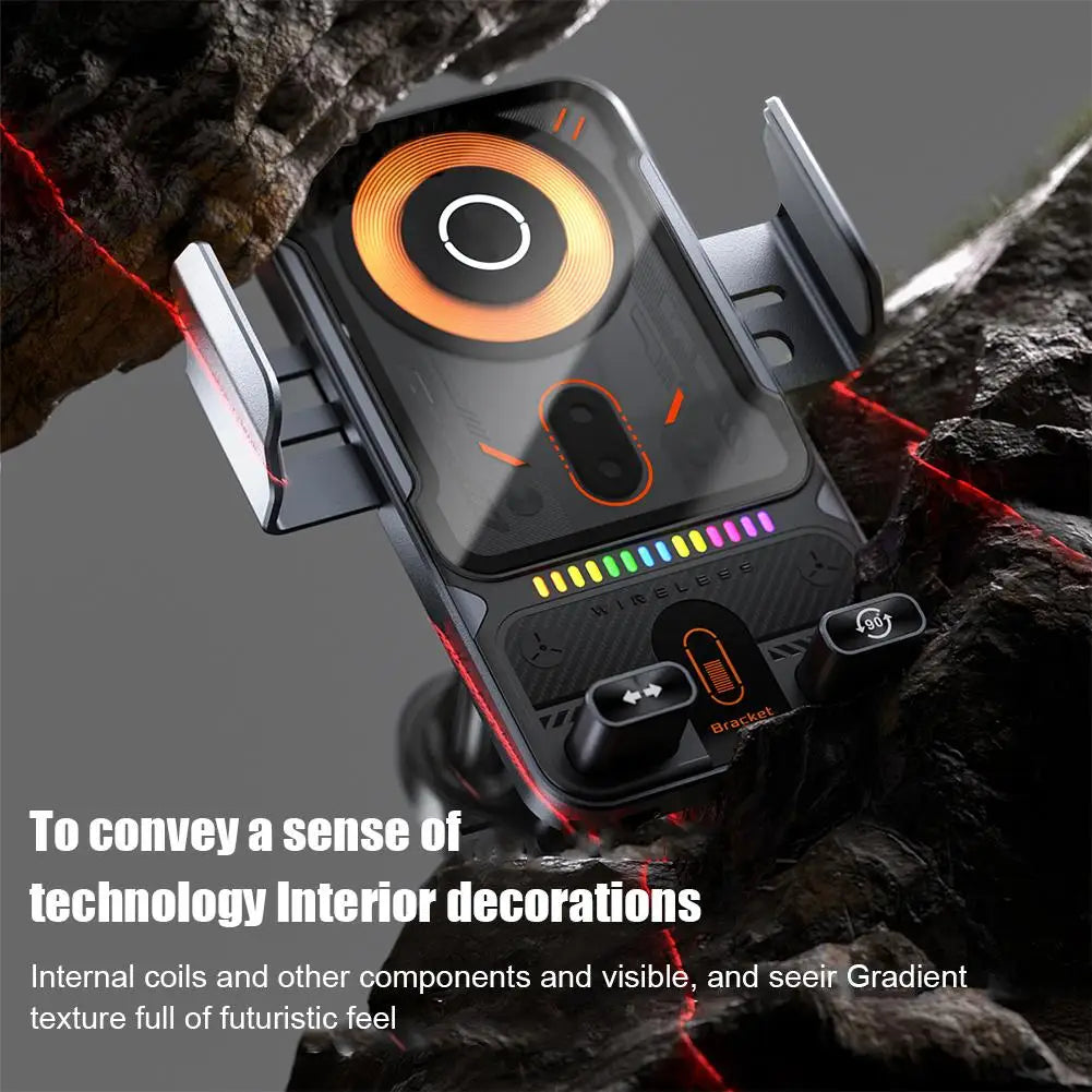 Smart Auto-Clamp Wireless Charger Car Phone Holder - Image 5