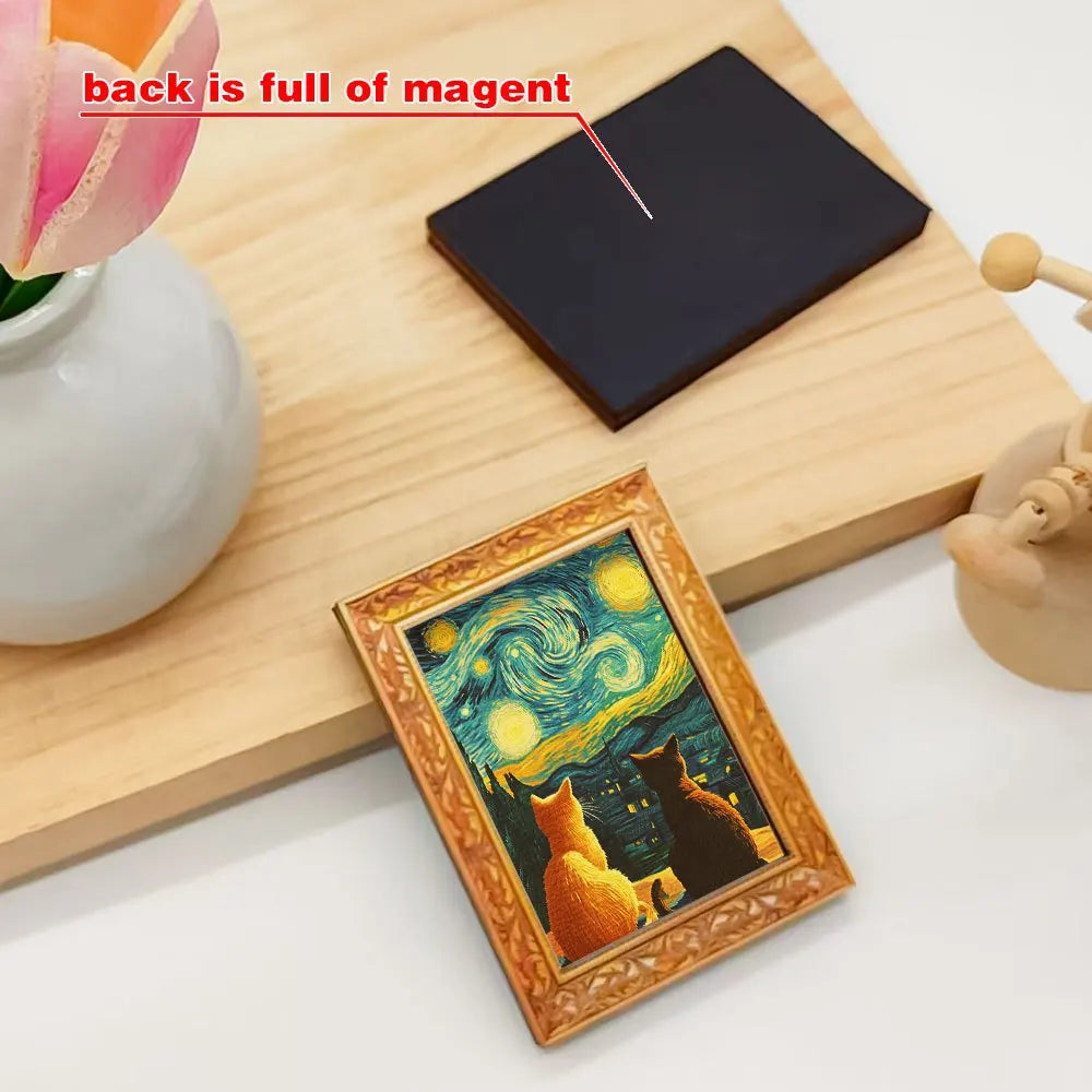Cat on Canvas Mini Frame Fridge Magnet - Image 4