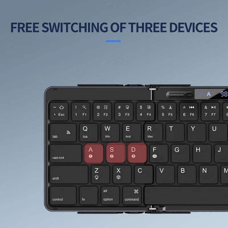 Foldable RGB Wireless Built-in Touchpad Backlit Travel Keyboard - Image 2