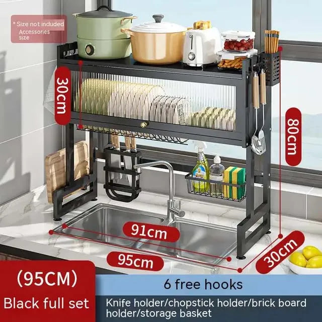 Modern Kitchen Over The Sink Organizer Dish Rack - Image 11