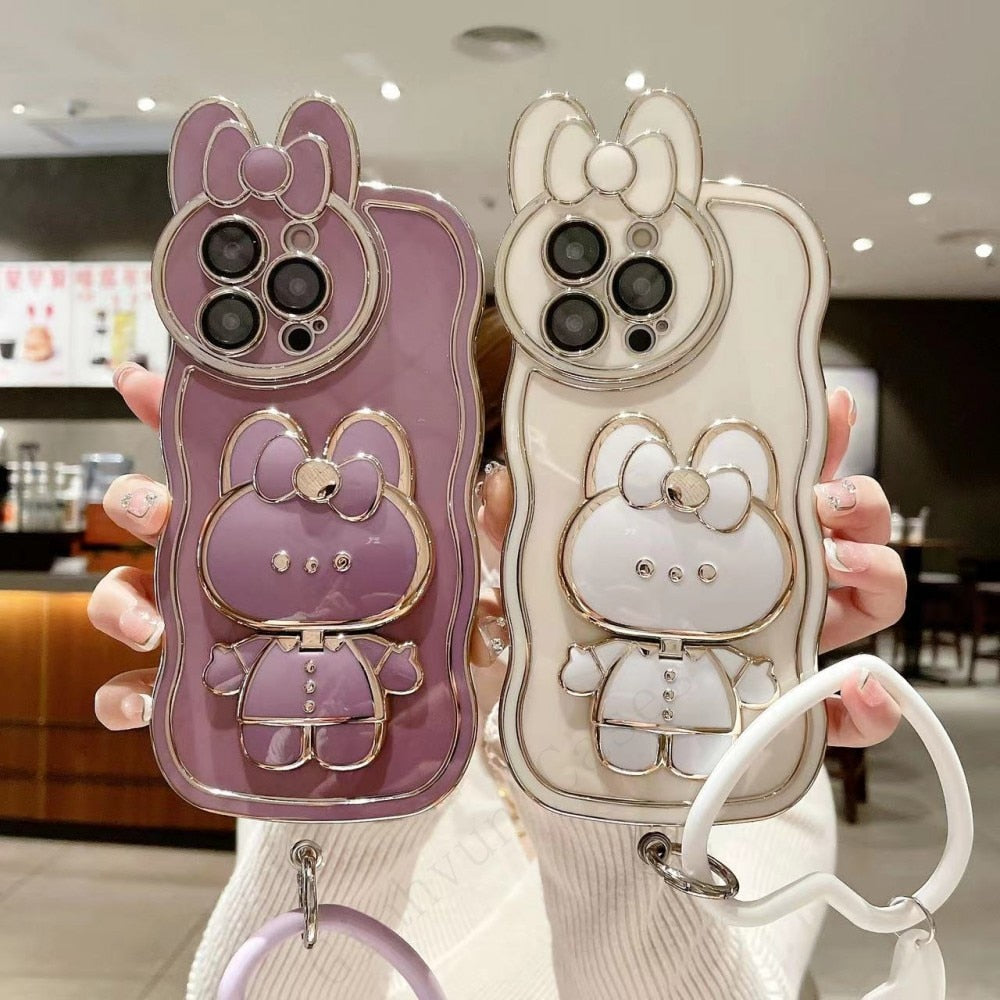 3D BunnyKorean Style Mirror iPhone Case