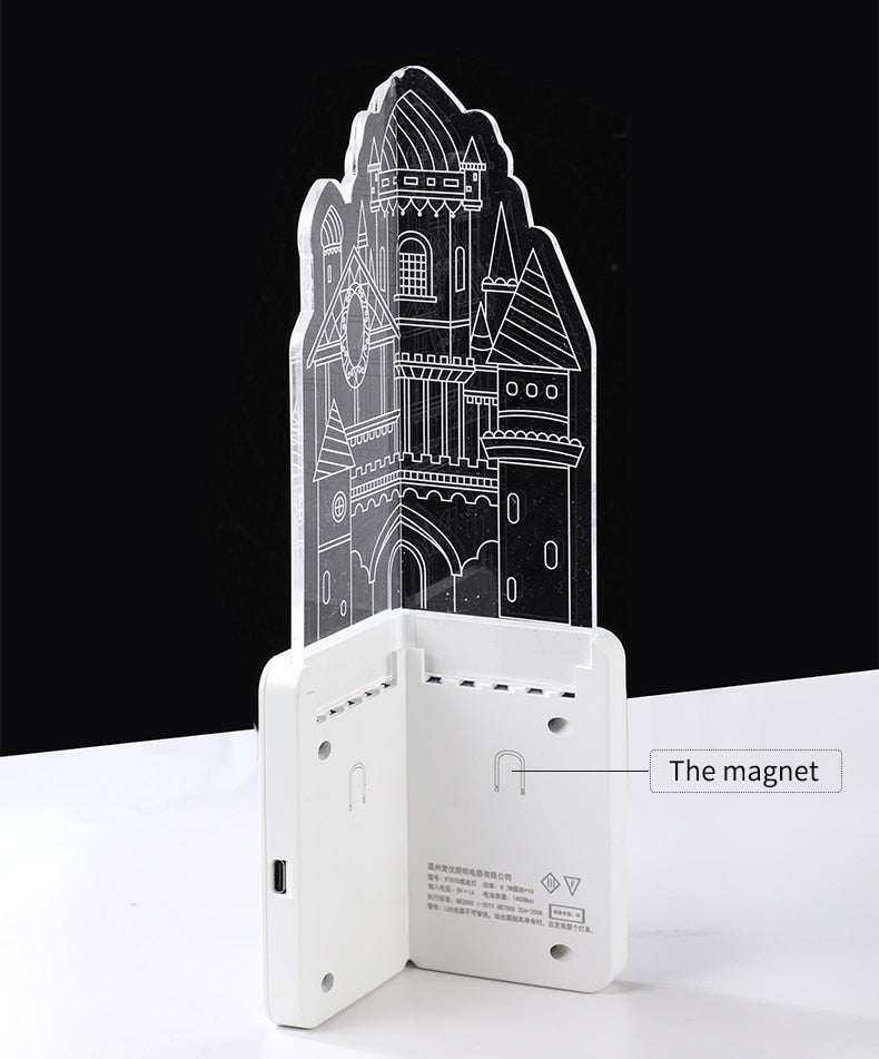3D LED Rechargeable Wall Night Lamp - Image 3