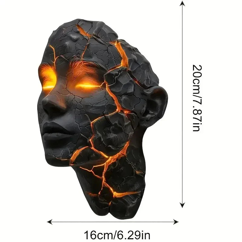 Volcanic Face Lava Crack Wall Art Lamp - Image 7