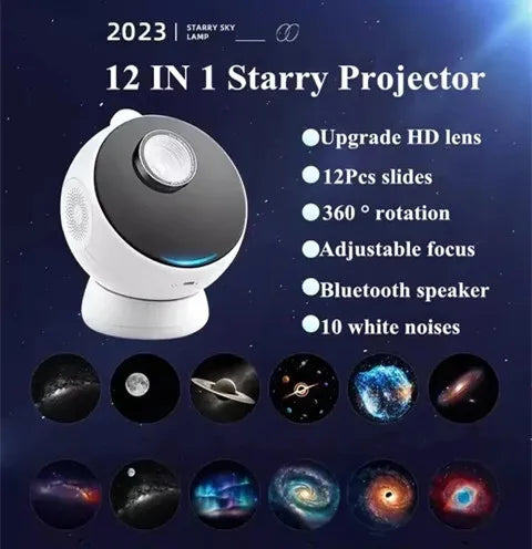 12in1 Shiny Star Meteor Bluetooth Night Projector