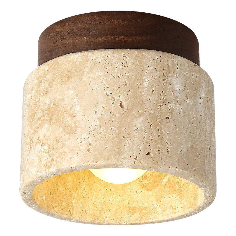 Monolith Stone Wood Surface-Mounted Ceiling Light - Image 6