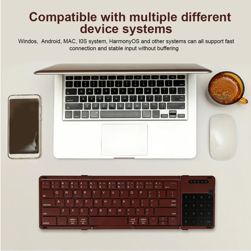 Wireless Portable Slim Smart Tri-Fold Bluetooth Keyboard - Image 3