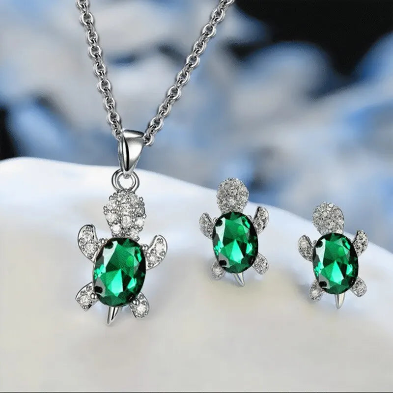 Ocean Turtle Lucky Necklace Earring Set - Image 8