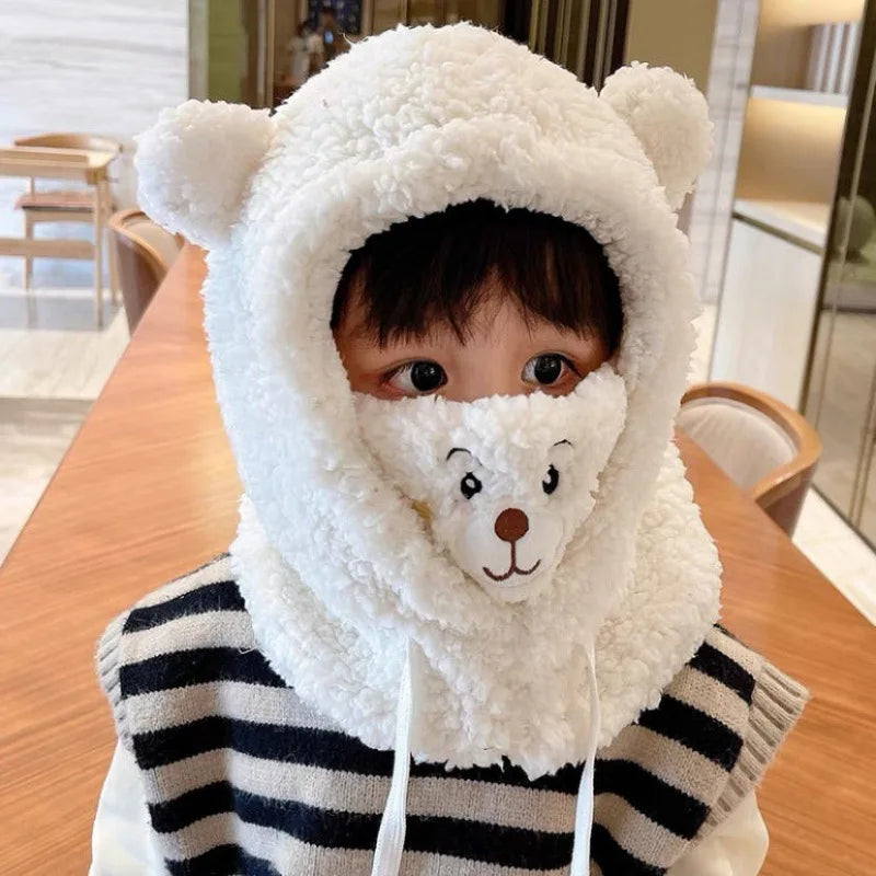 Plush Warm Bear Winter Scarf Mask - Image 8