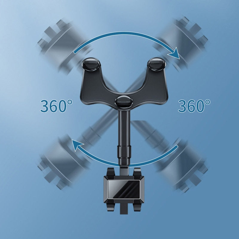 Rotating Rearview Mirror Phone Holder - Image 1