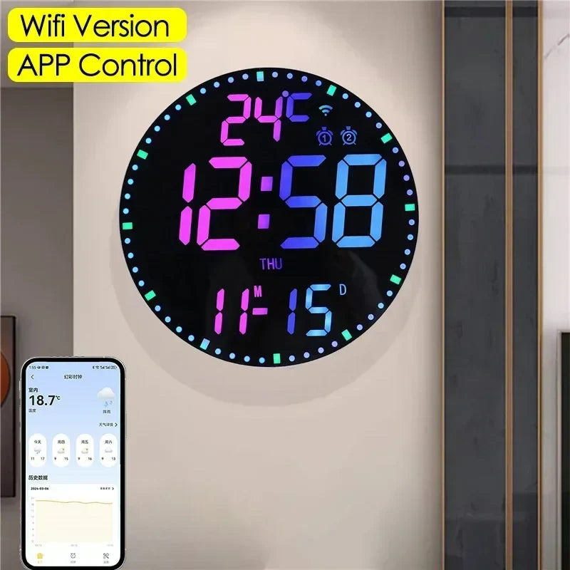 Neon Pulse Smart RGB Multifunctional Wall Clock - Image 3