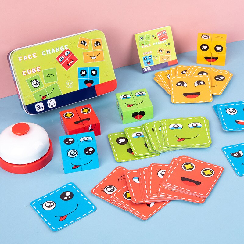 Expressive Face Montessori Cube Game - Image 3