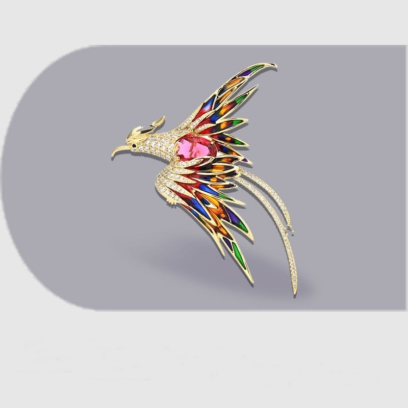 Colorful Flying Phoenix Brooches - Image 1