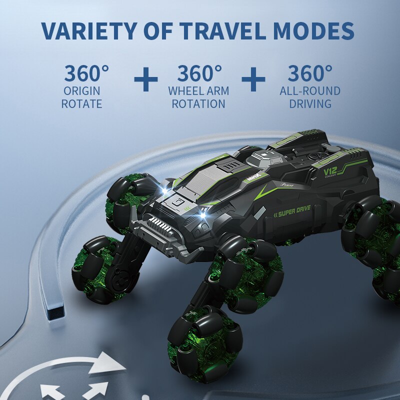 Turbo Twister 8-Wheel Rotating Remote Control Car - Image 4