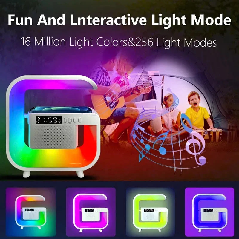 RGB Wireless Charging Bluetooth Futuristic Night Lamp Speaker - Image 6