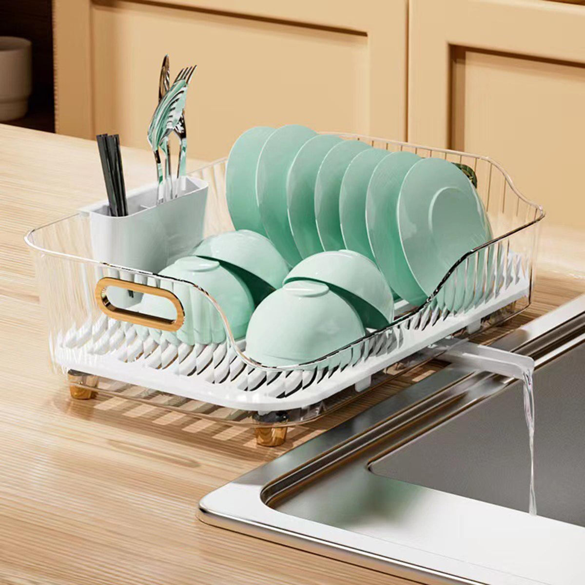 Kitchen Space Saving Dish Drainer Vegetable Basket