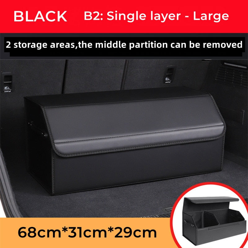 Car Guru Leather Large Capacity Trunk Organizer Box - Image 7