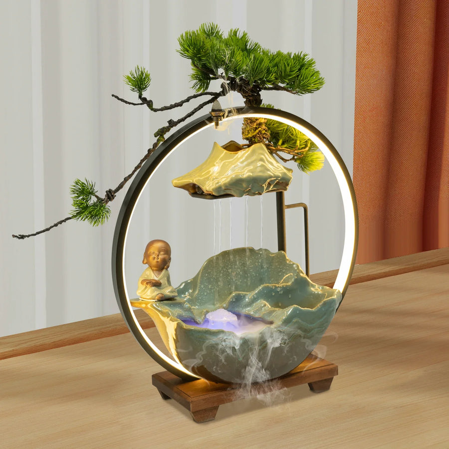 Waterfall Fortune LED Incense Burner Zen Decor - Image 2