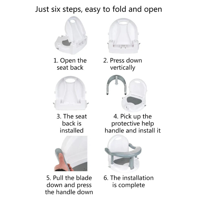 Baby Essential Foldable Non-Slip Bathing Chair - Image 2