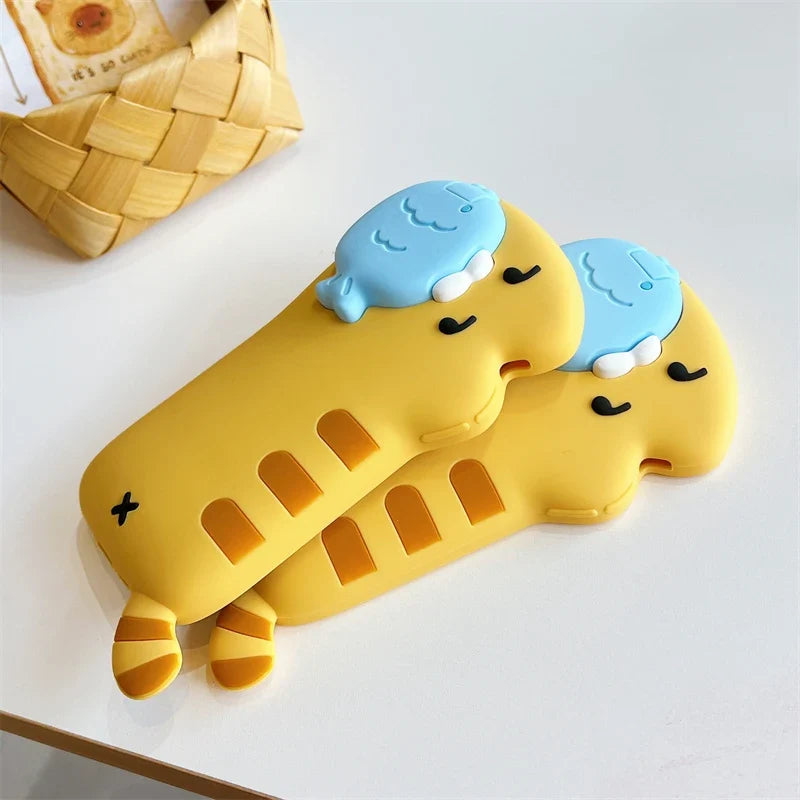 Snack Attack Cat and Fish Phone Case