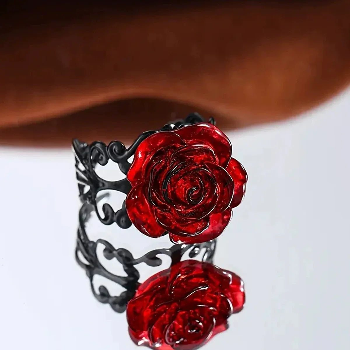 Gothic Dark Rose Ring - Image 4
